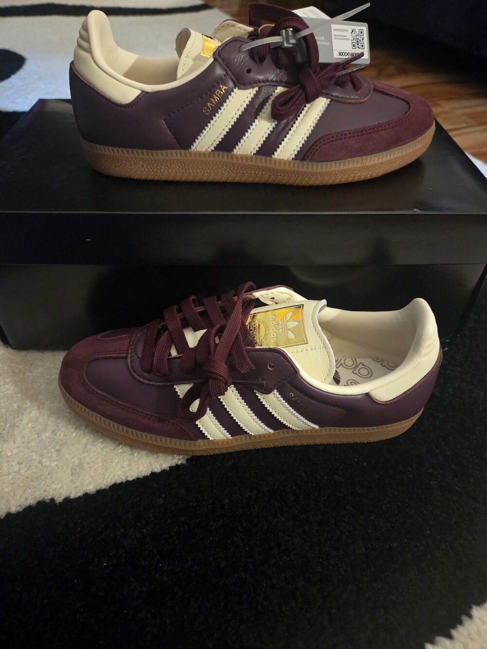 ADIDAS MAROON GOLD/METALLIC SAMBA SZ 6.5M/7.5W